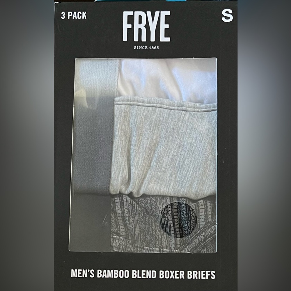 NWB‎ FRYE MENS 3 PK BAMBOO BLEND BOXER BRIEFS Ultrasoft SMALL